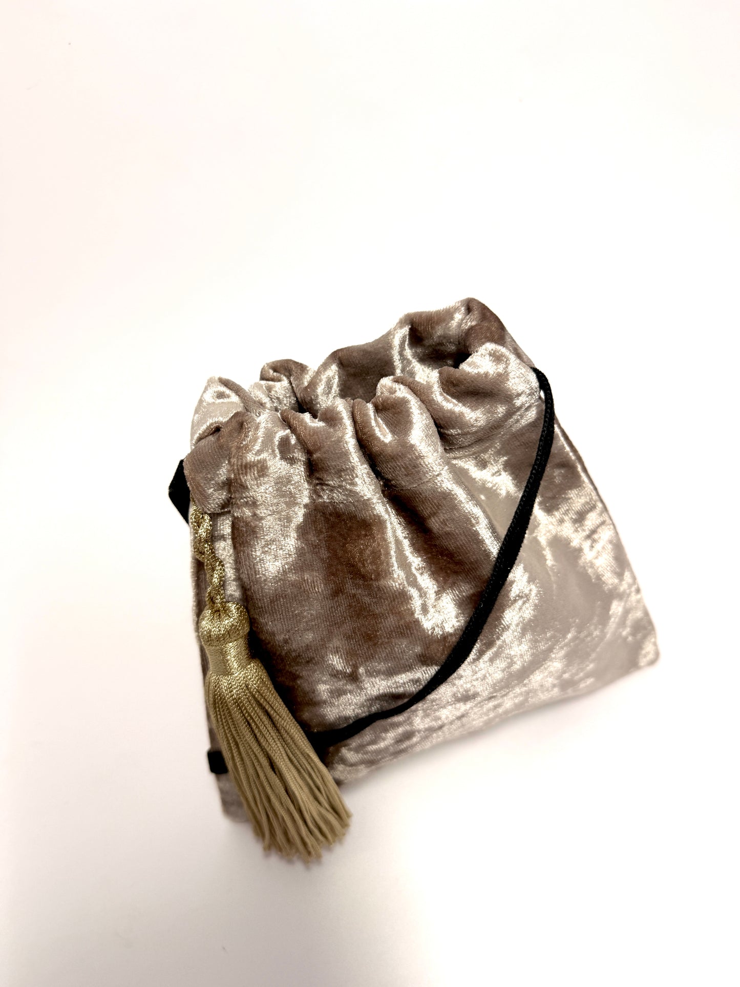 Silver velvet boho handbag