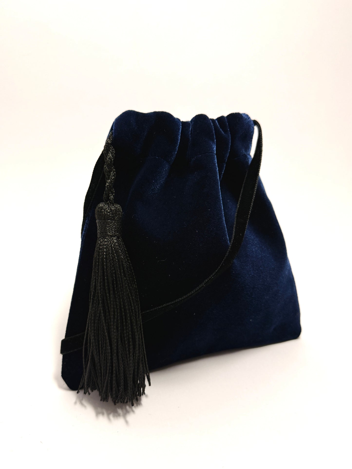Blue velvet little handbag