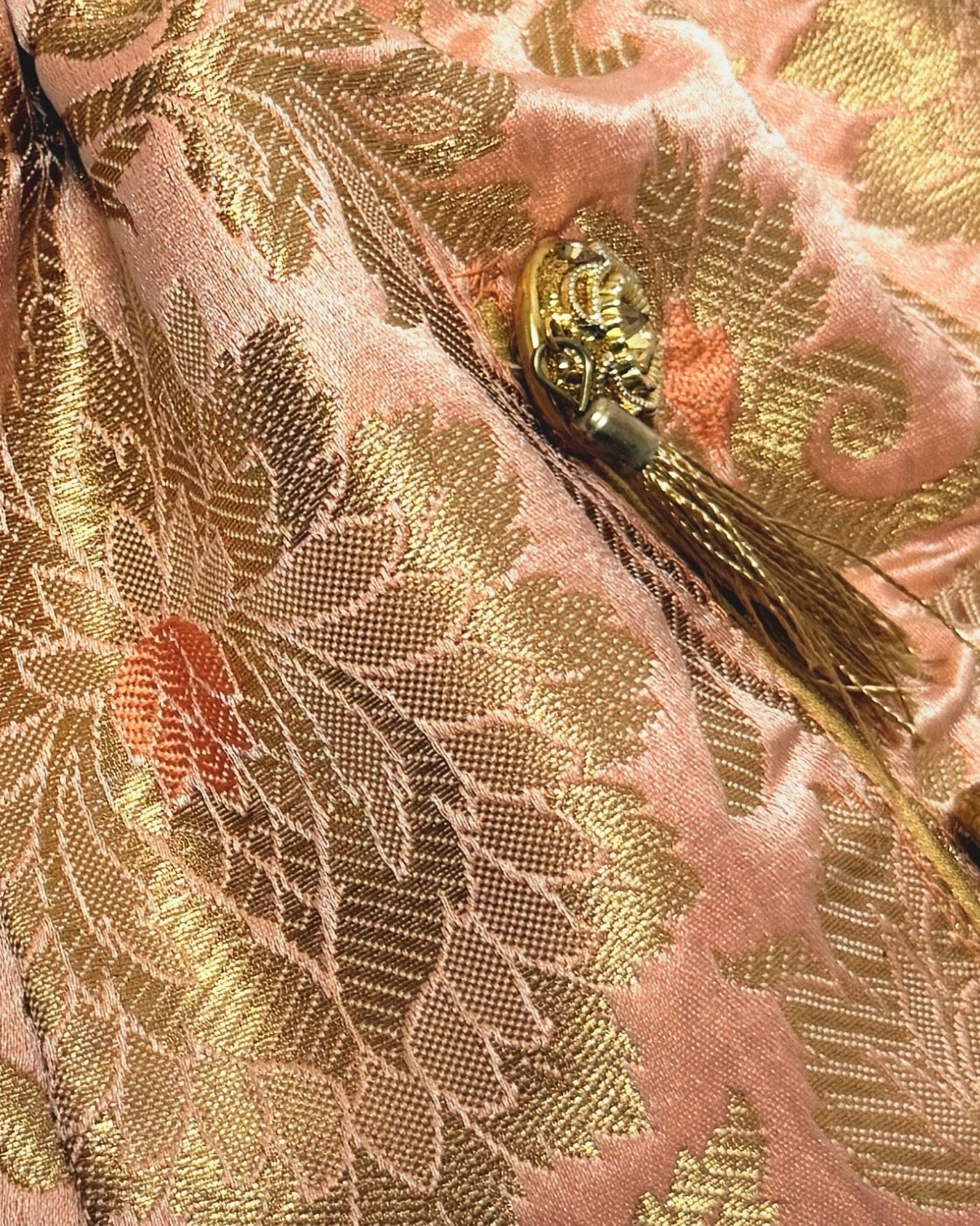 Golden jacquard mini handbag