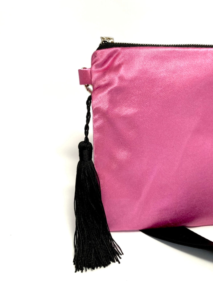 Pink bag with wide strap