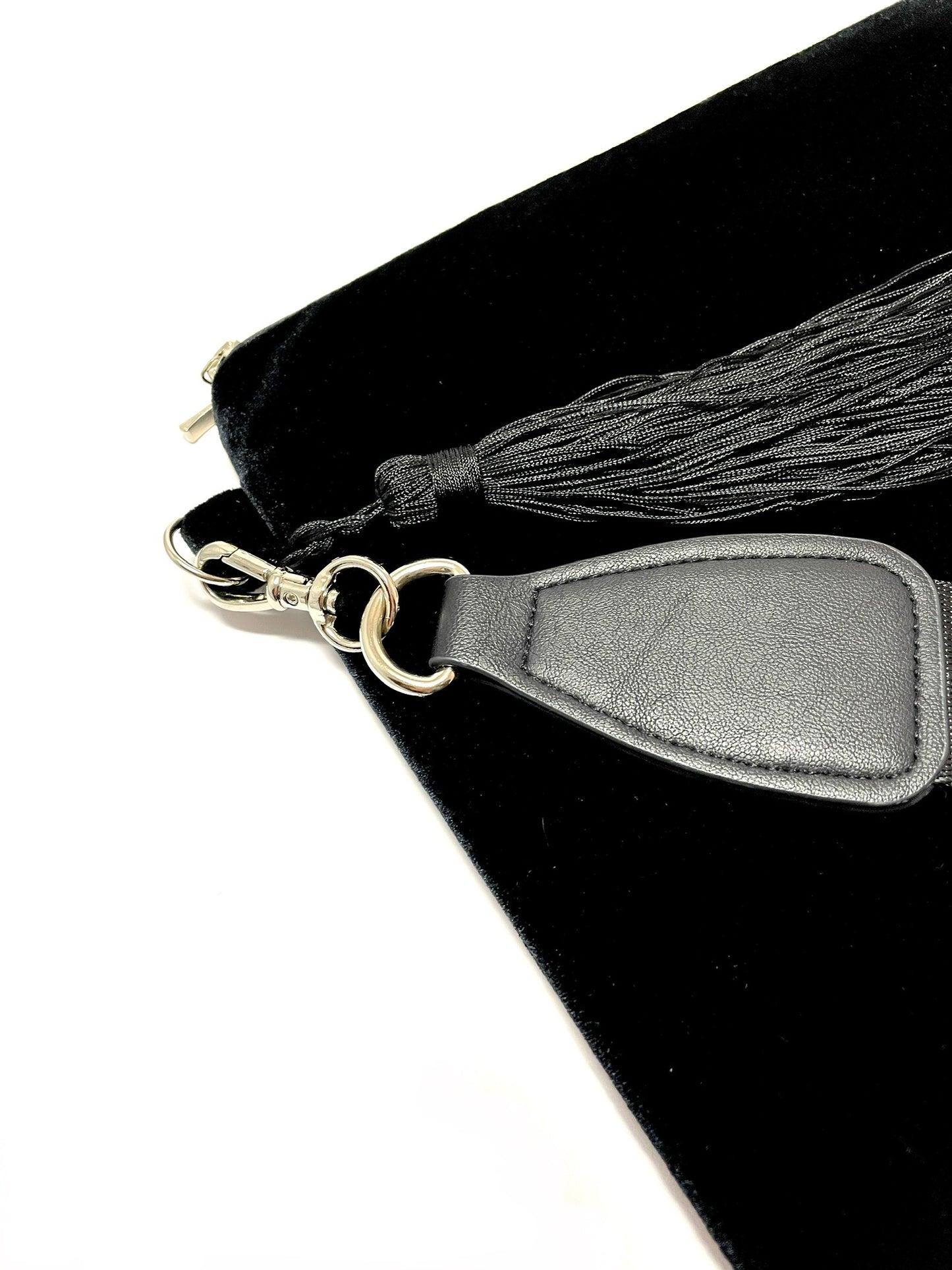 Black velvet crossbody bag