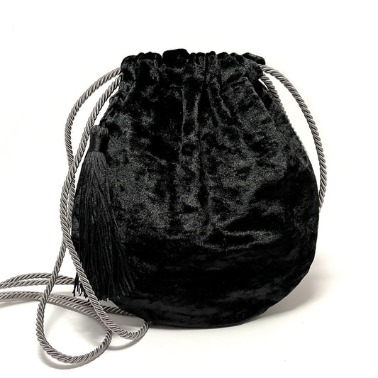 Black velvet purse