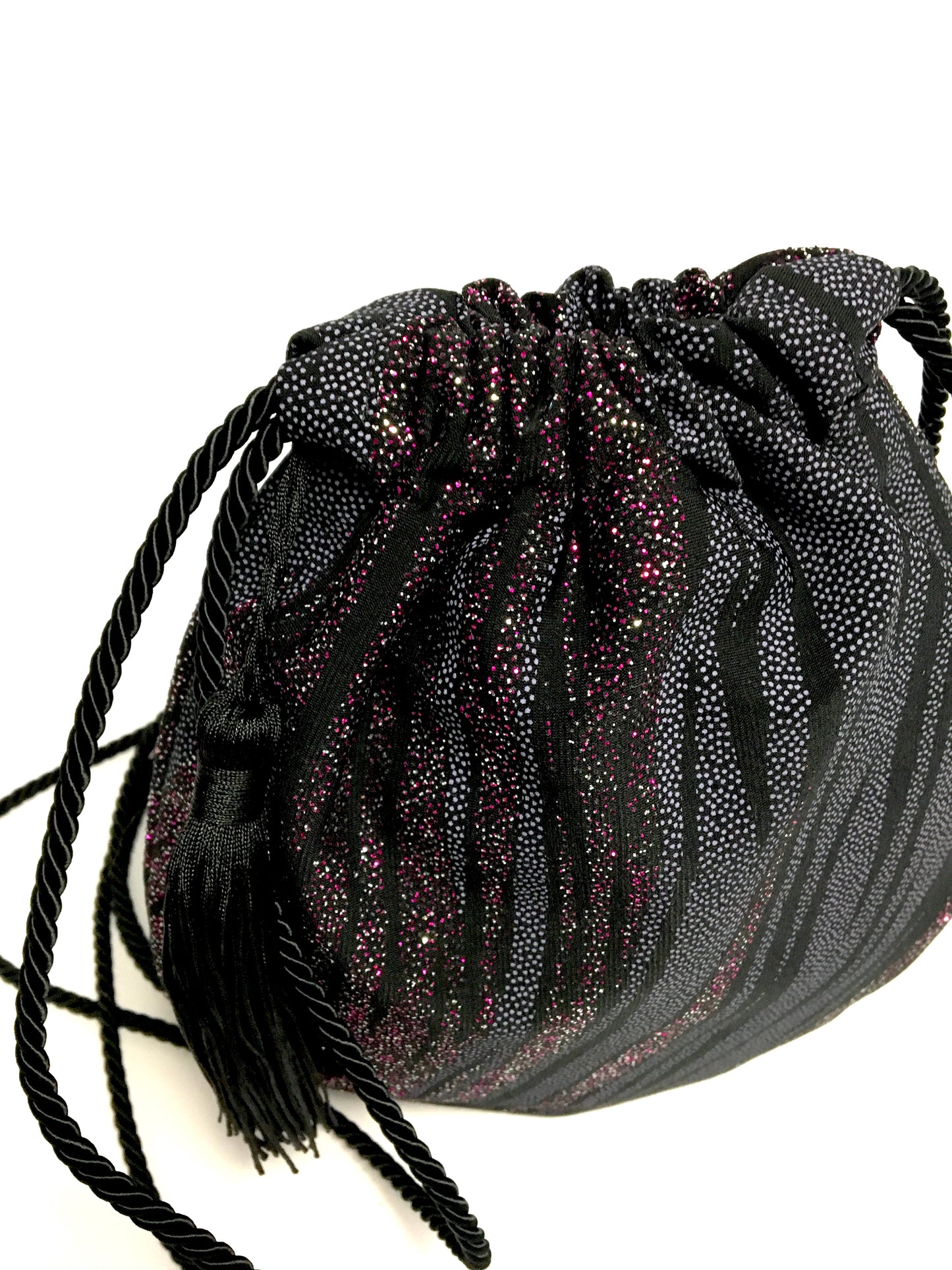 Black evening bag with glitter
