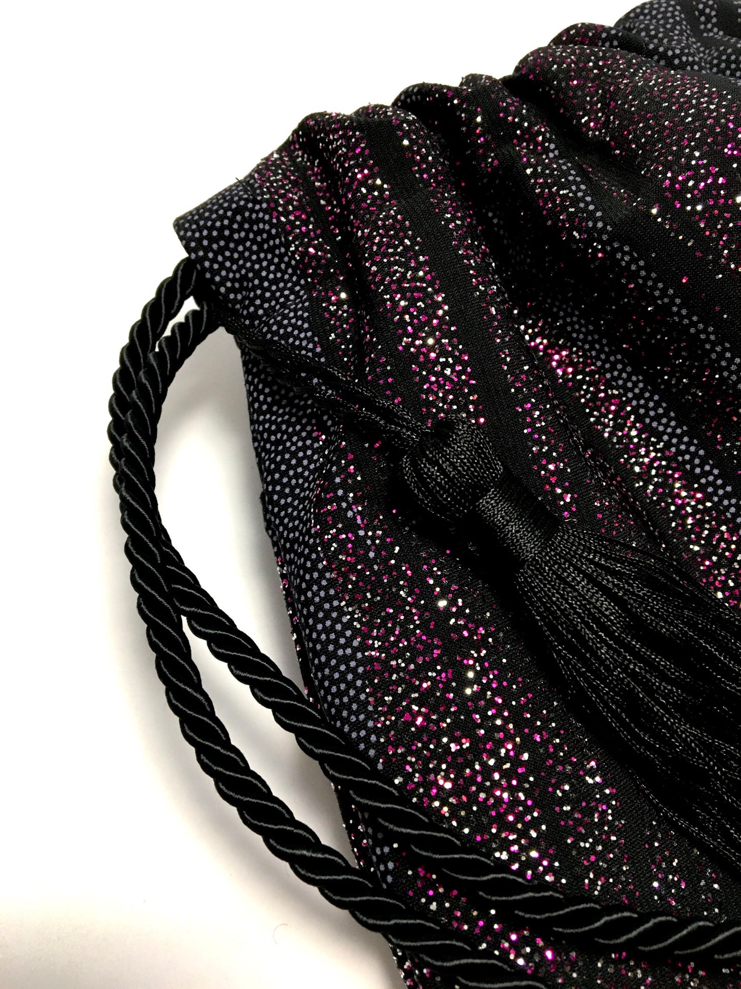 Black evening bag with glitter