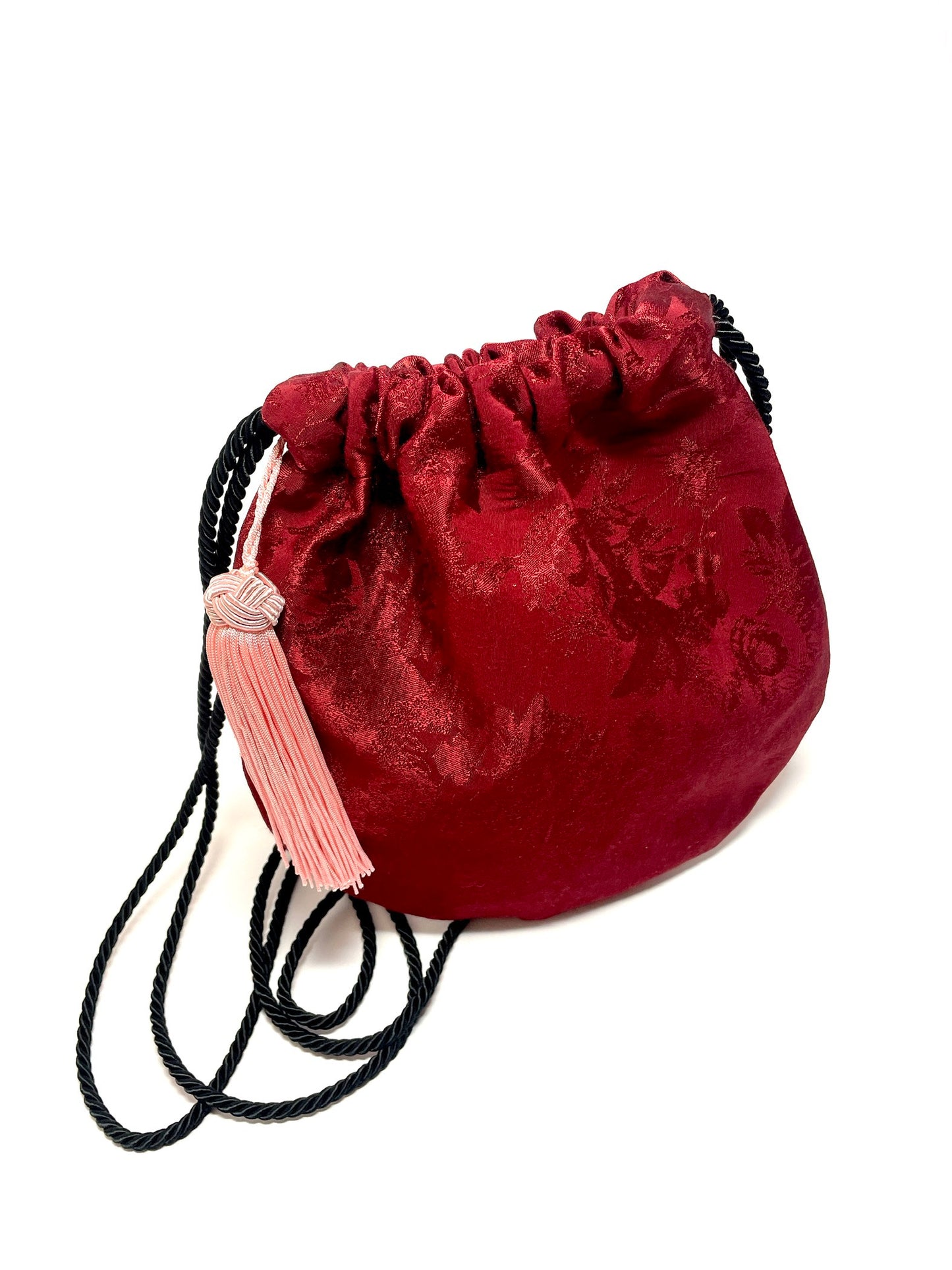 Red kimono bucket bag