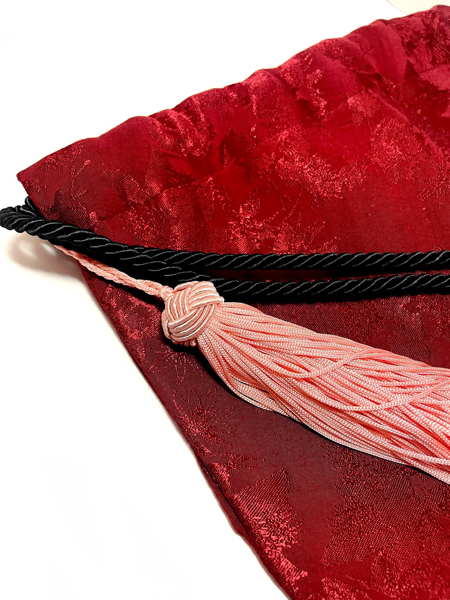 Red kimono bucket bag