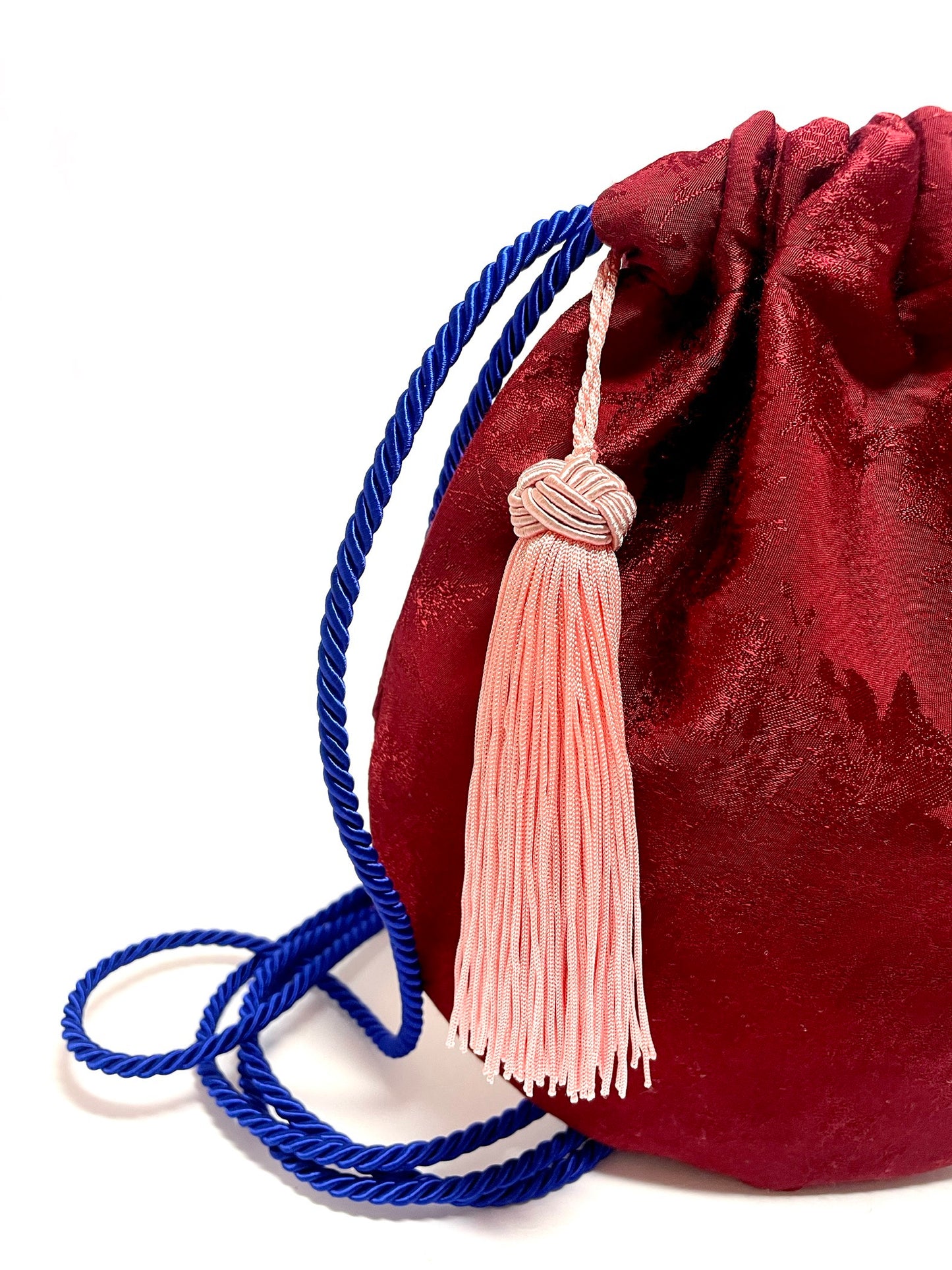 Red kimono bucket bag