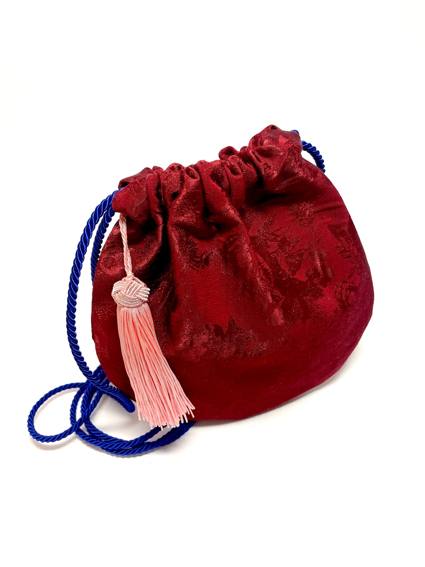 Red kimono bucket bag