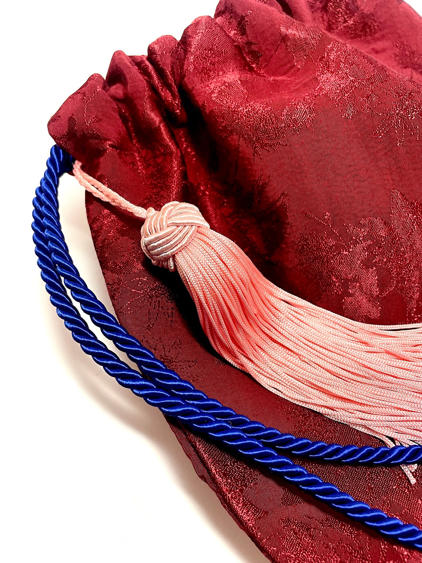 Red kimono bucket bag