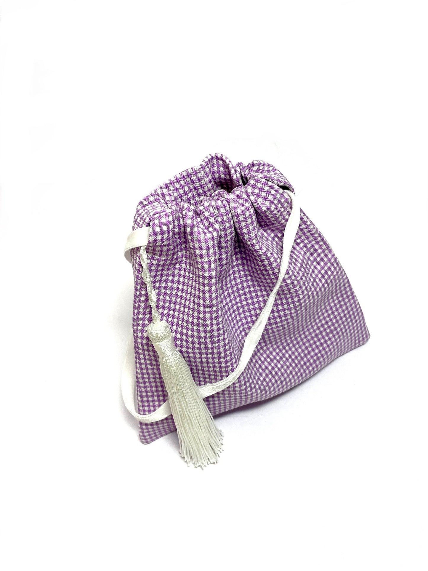 Purple checkered mini handbag