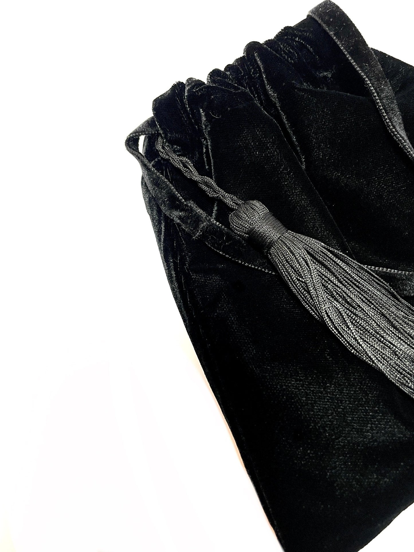 Little Black Velvet Handbag With Tassel