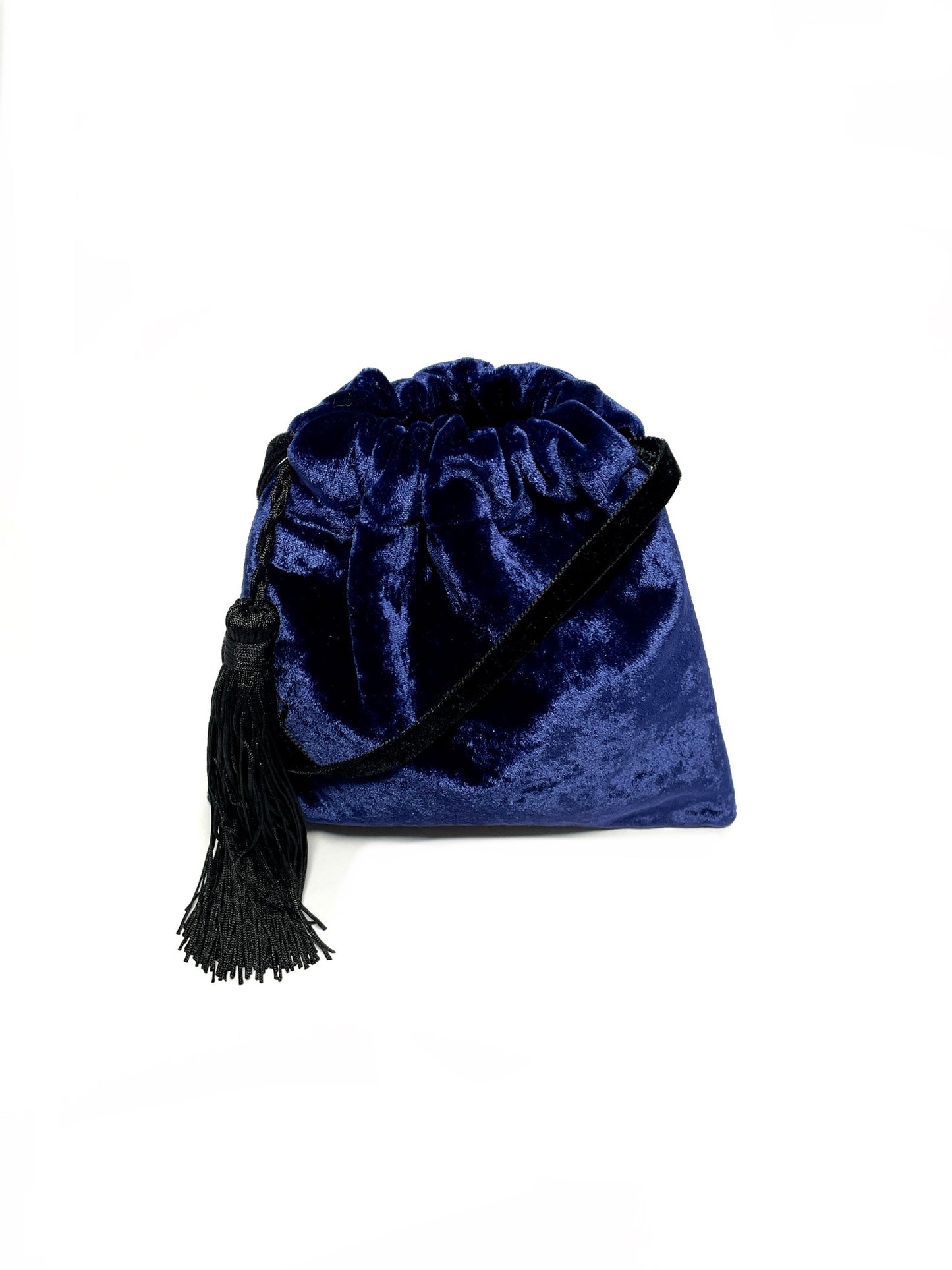 Blue velvet little handbag