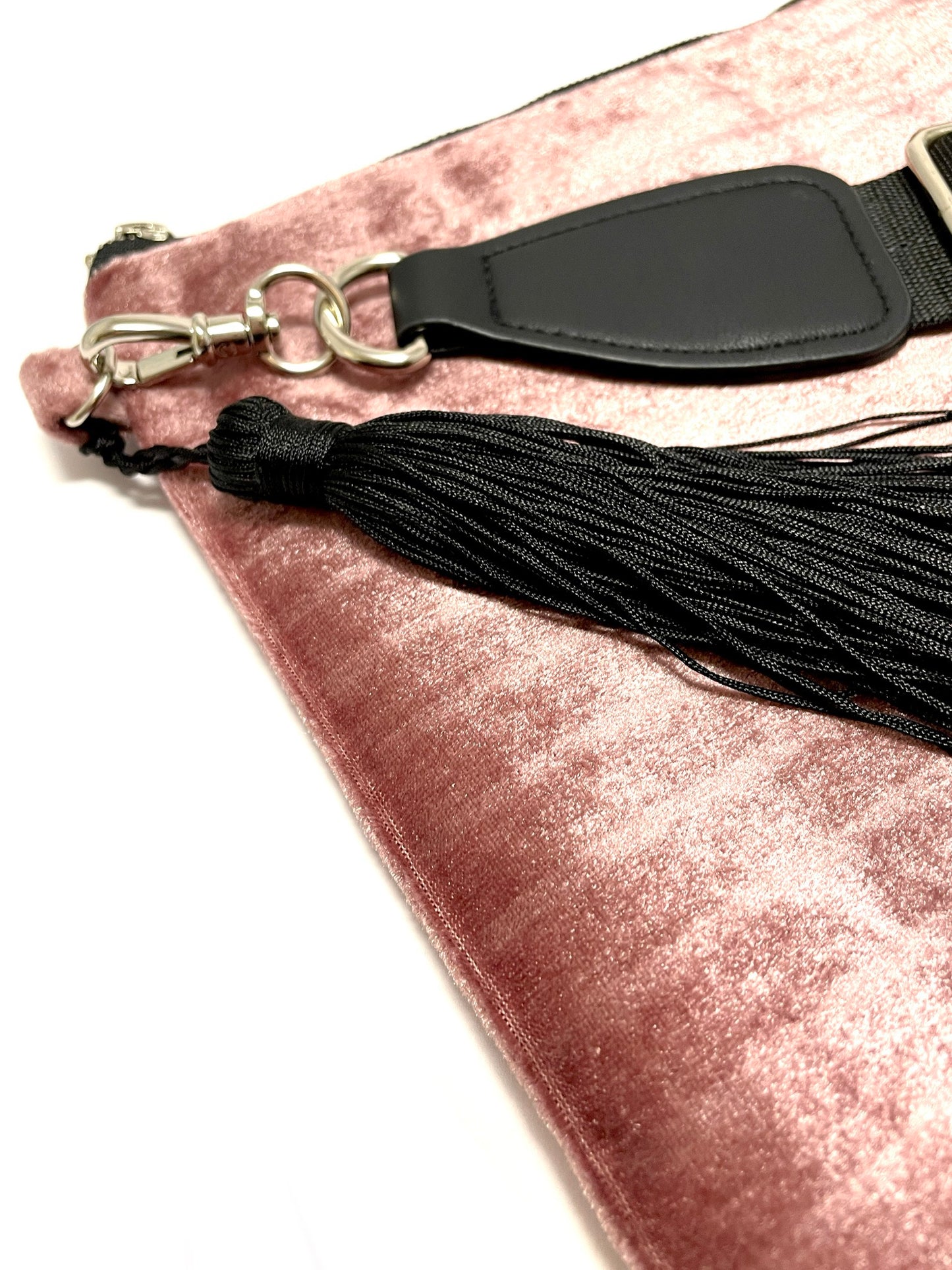 Pink Velvet Crossbody Bag