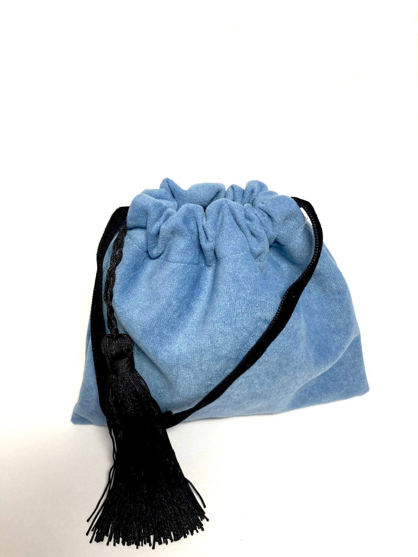 Little blue velvet handbag