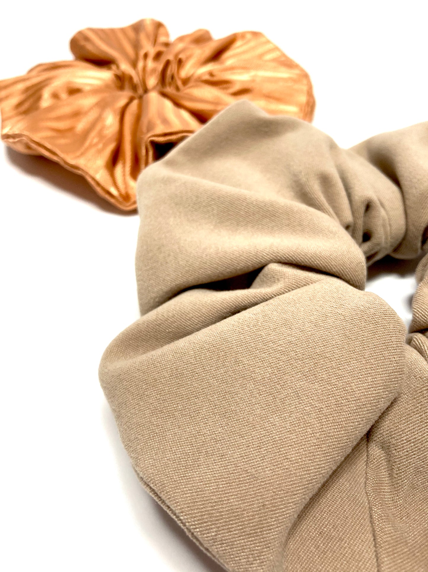 Beige large scrunchie