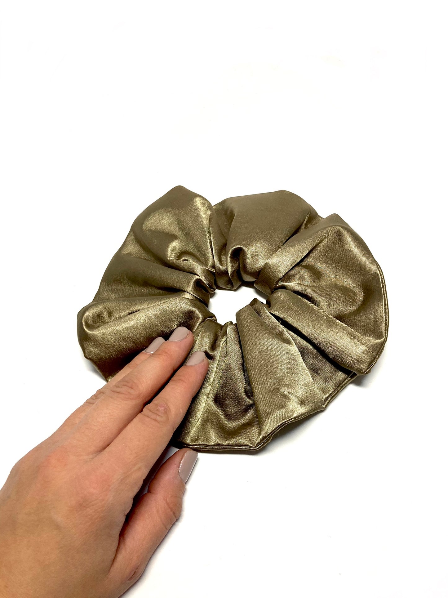 Upcycled gold scrunchie