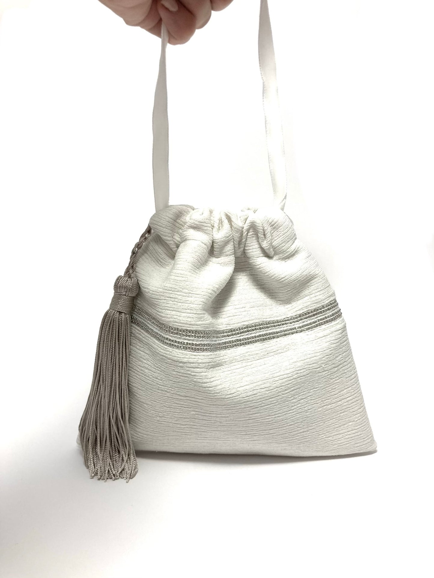 White wedding purse
