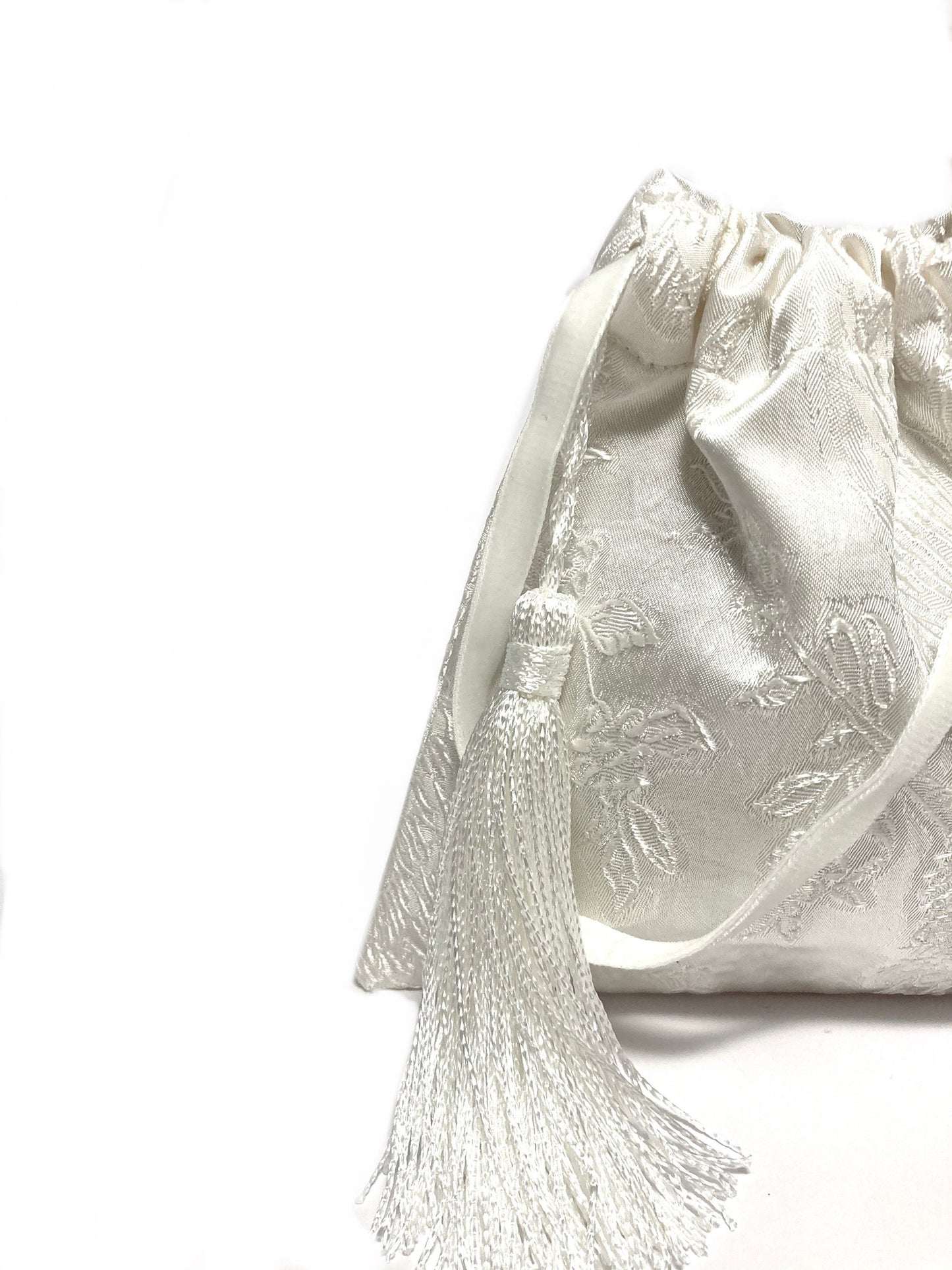 White wedding purse