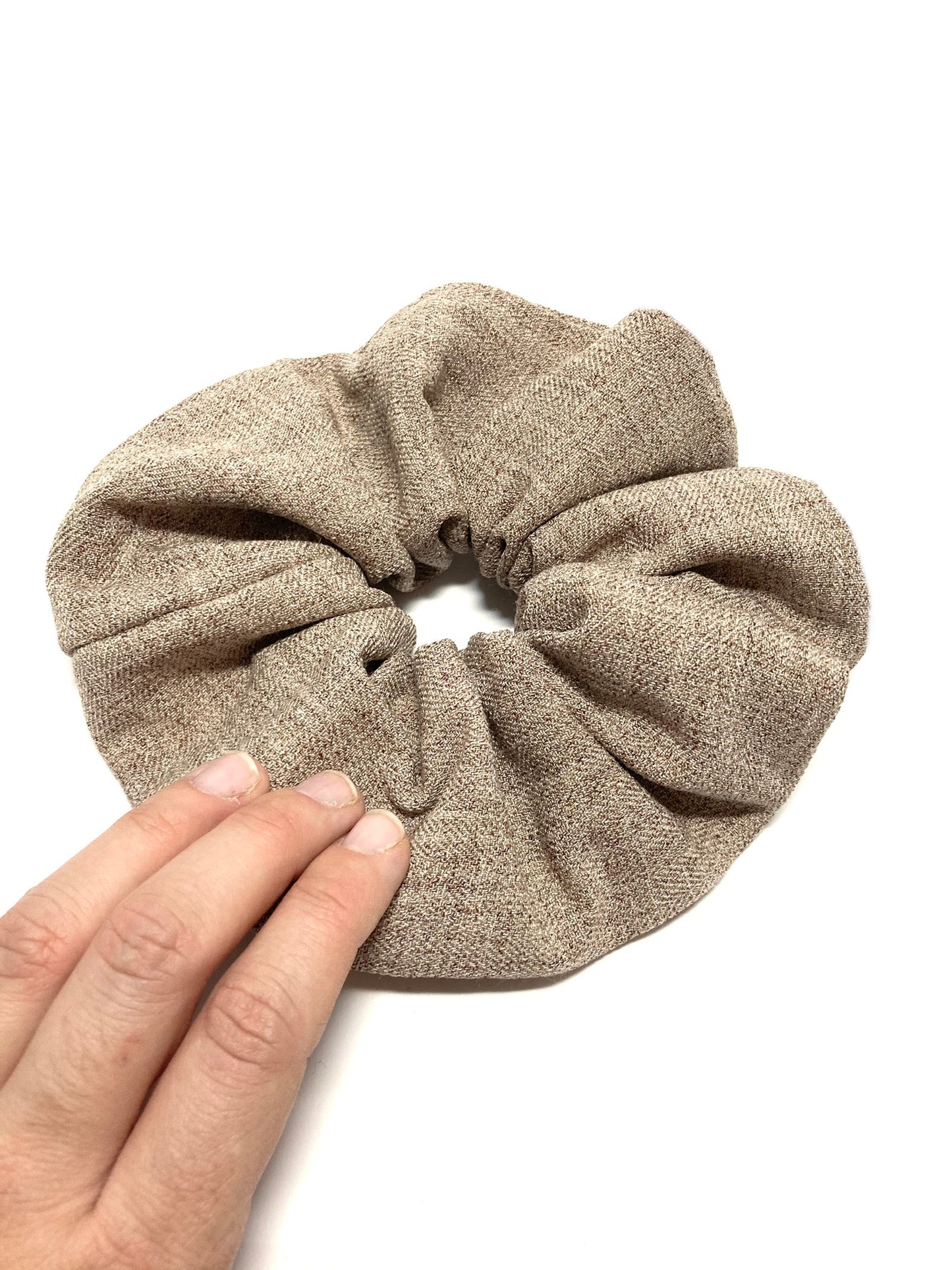 Handmade beige scrunchie