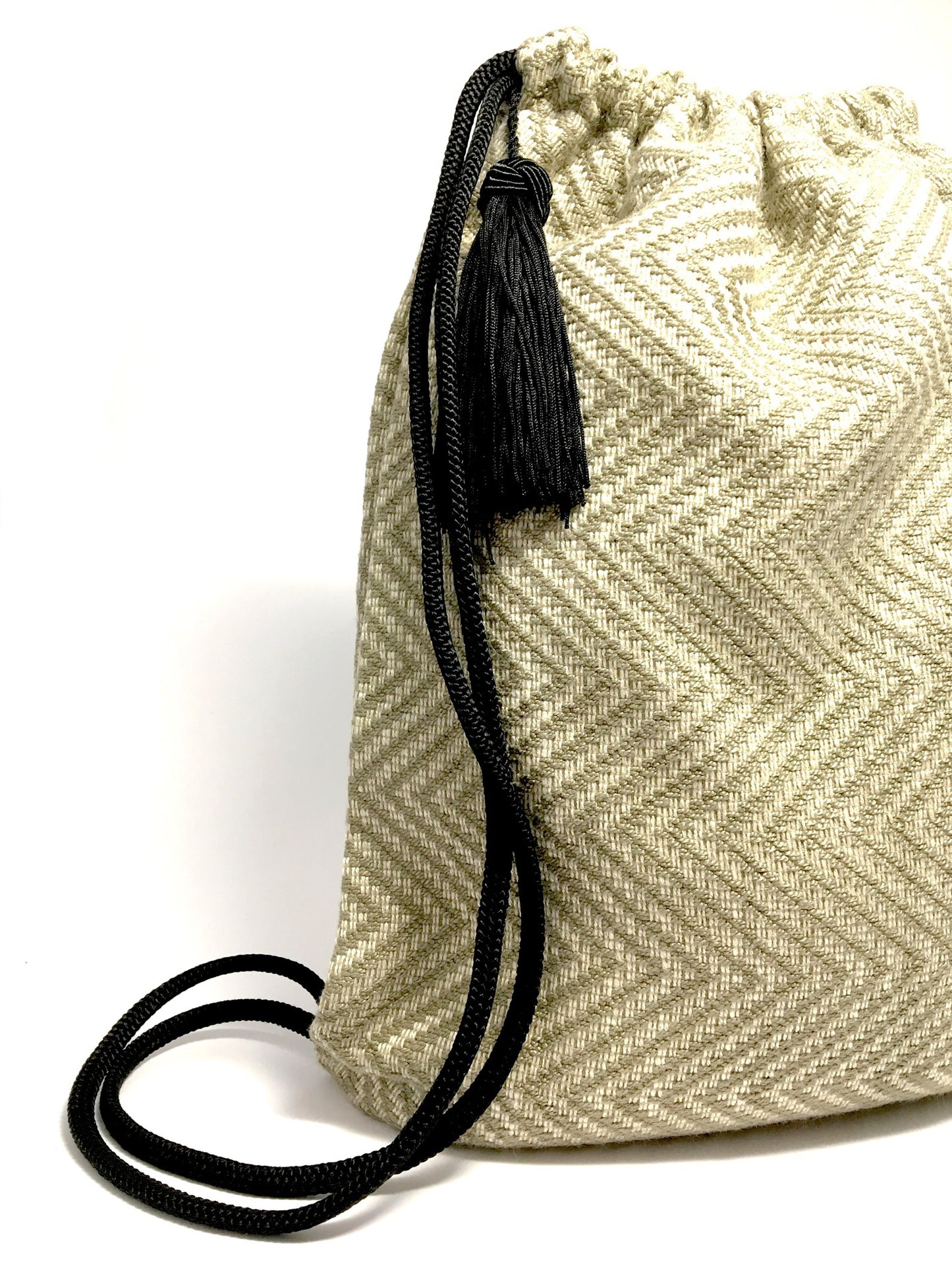 Beige patterned backpack