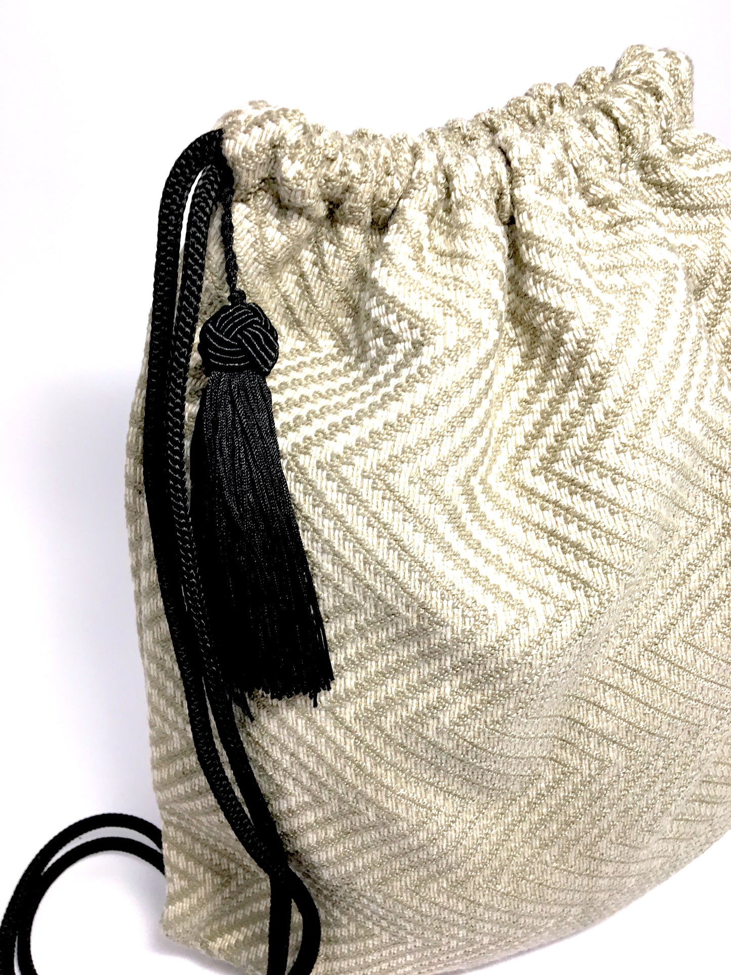 Beige patterned backpack