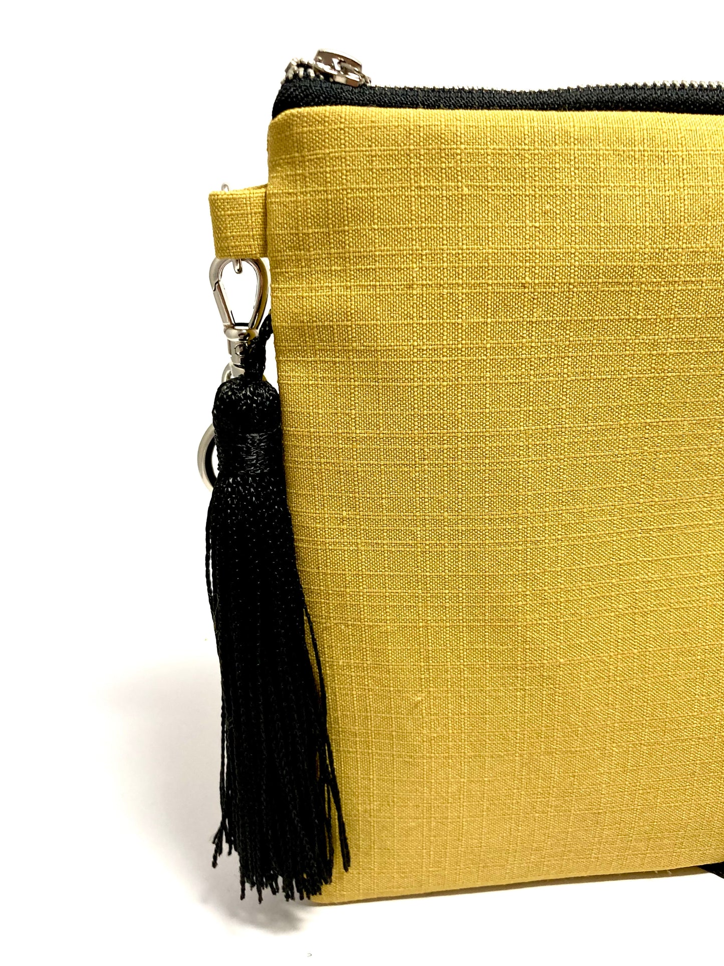Yellow crossbody bag with tassel