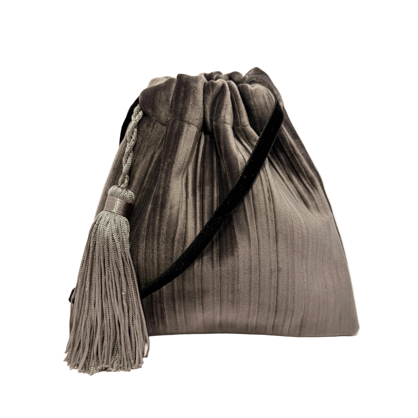 Little silver velvet handbag