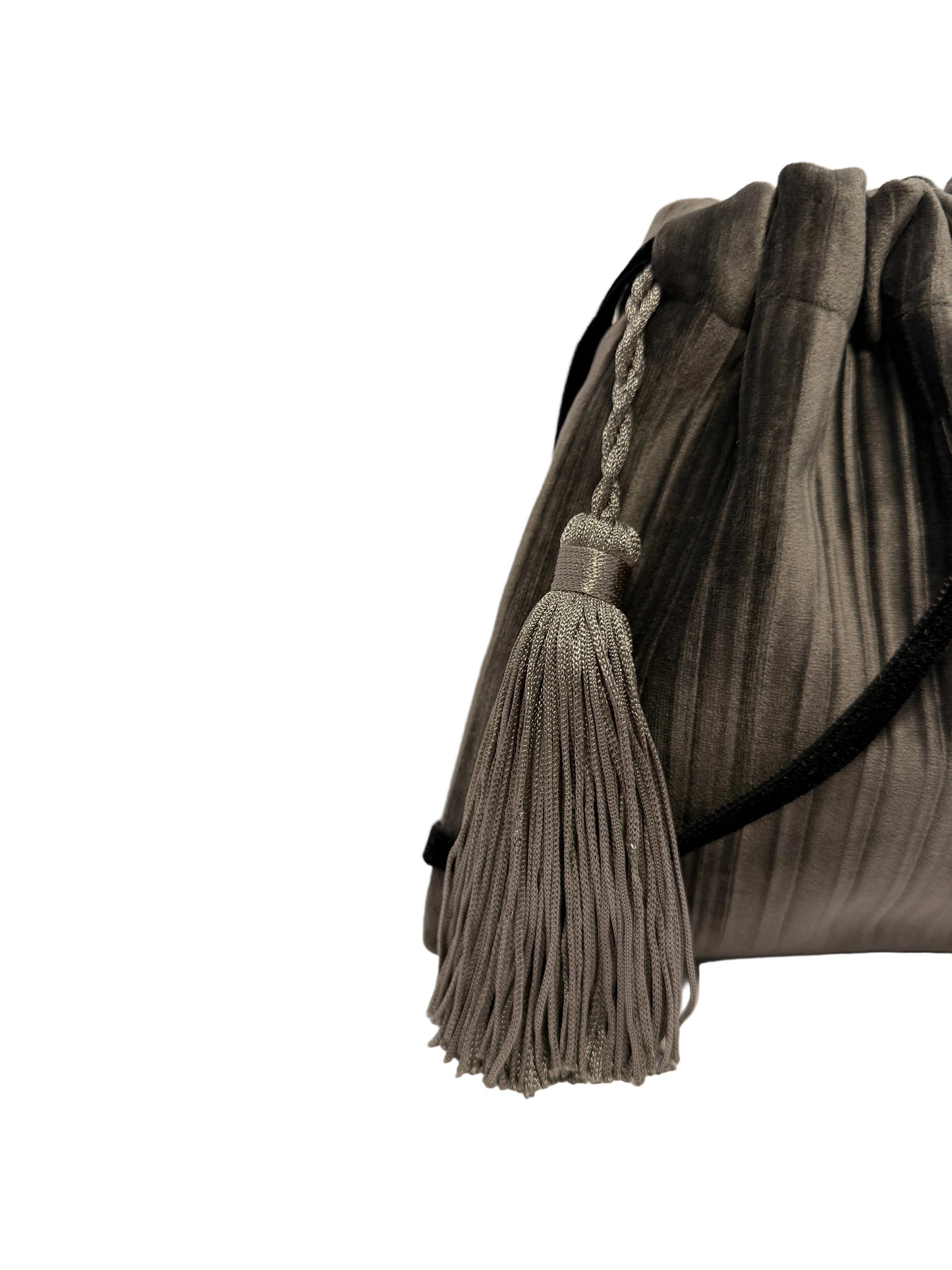Little silver velvet handbag
