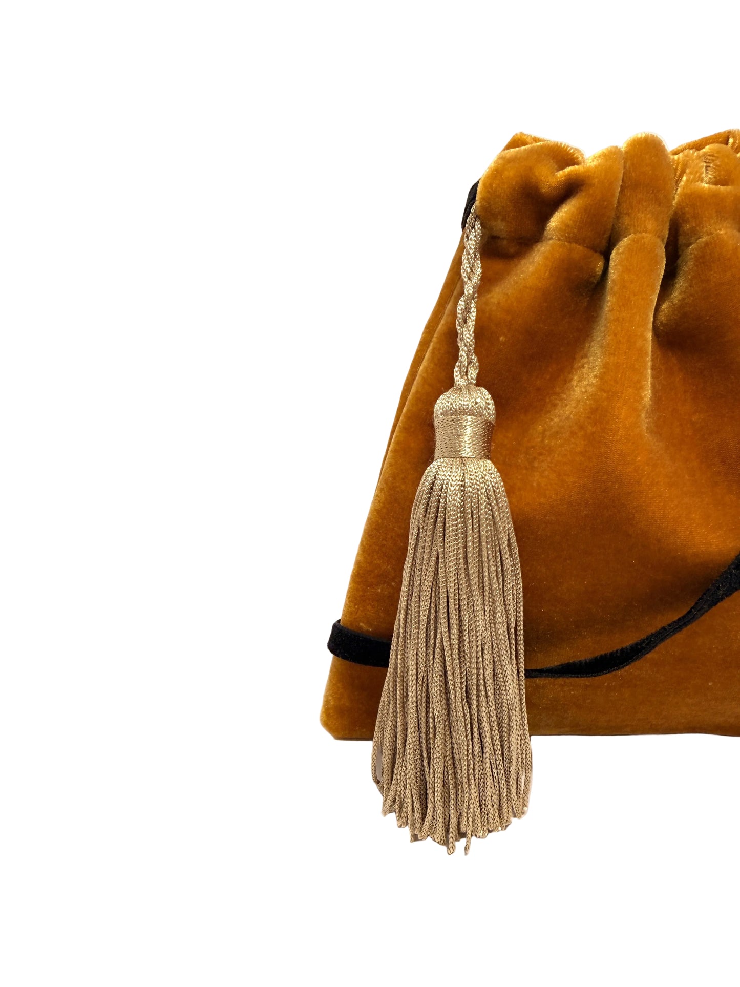 Gold little velvet  handbag