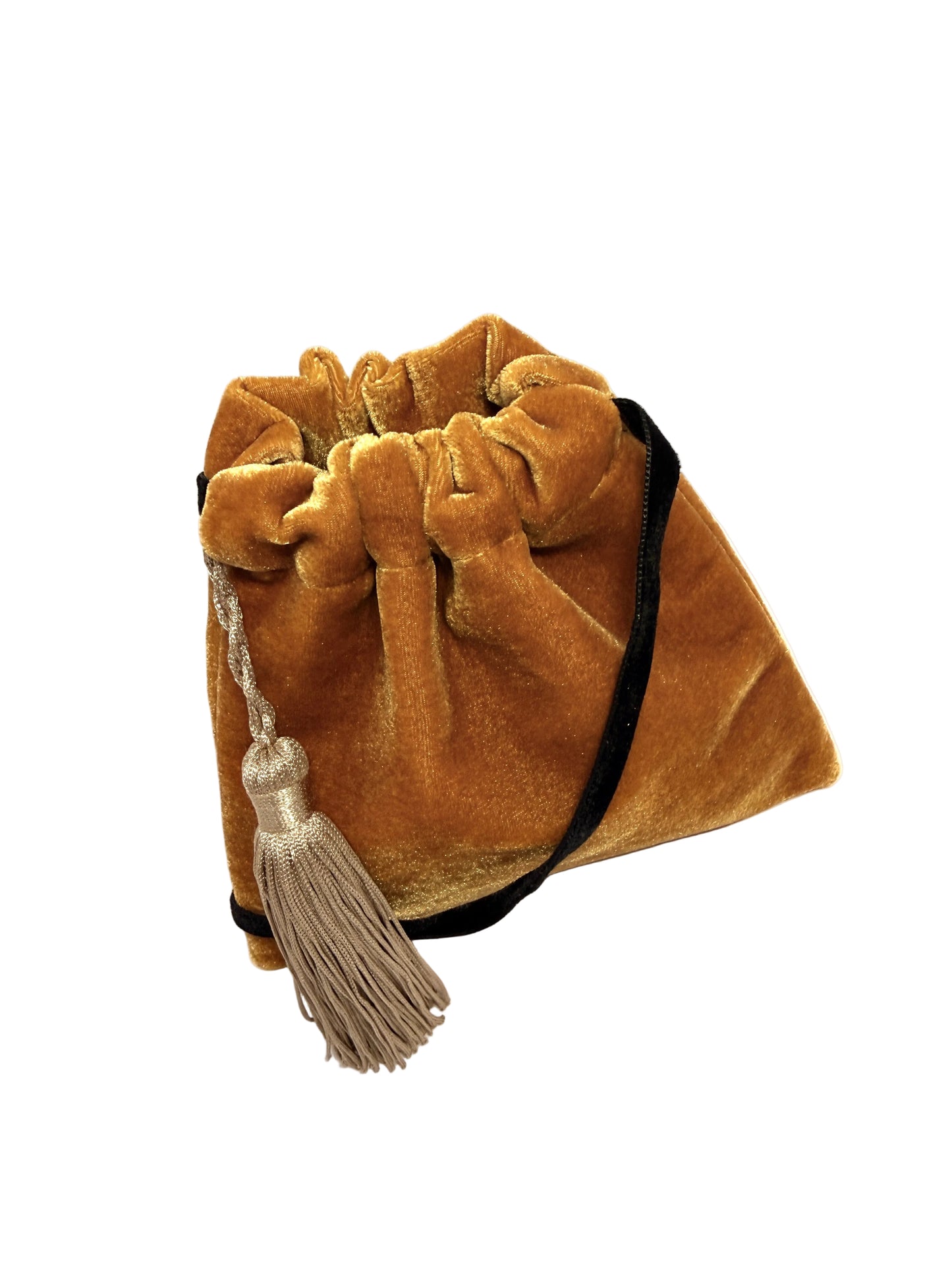 Gold little velvet  handbag