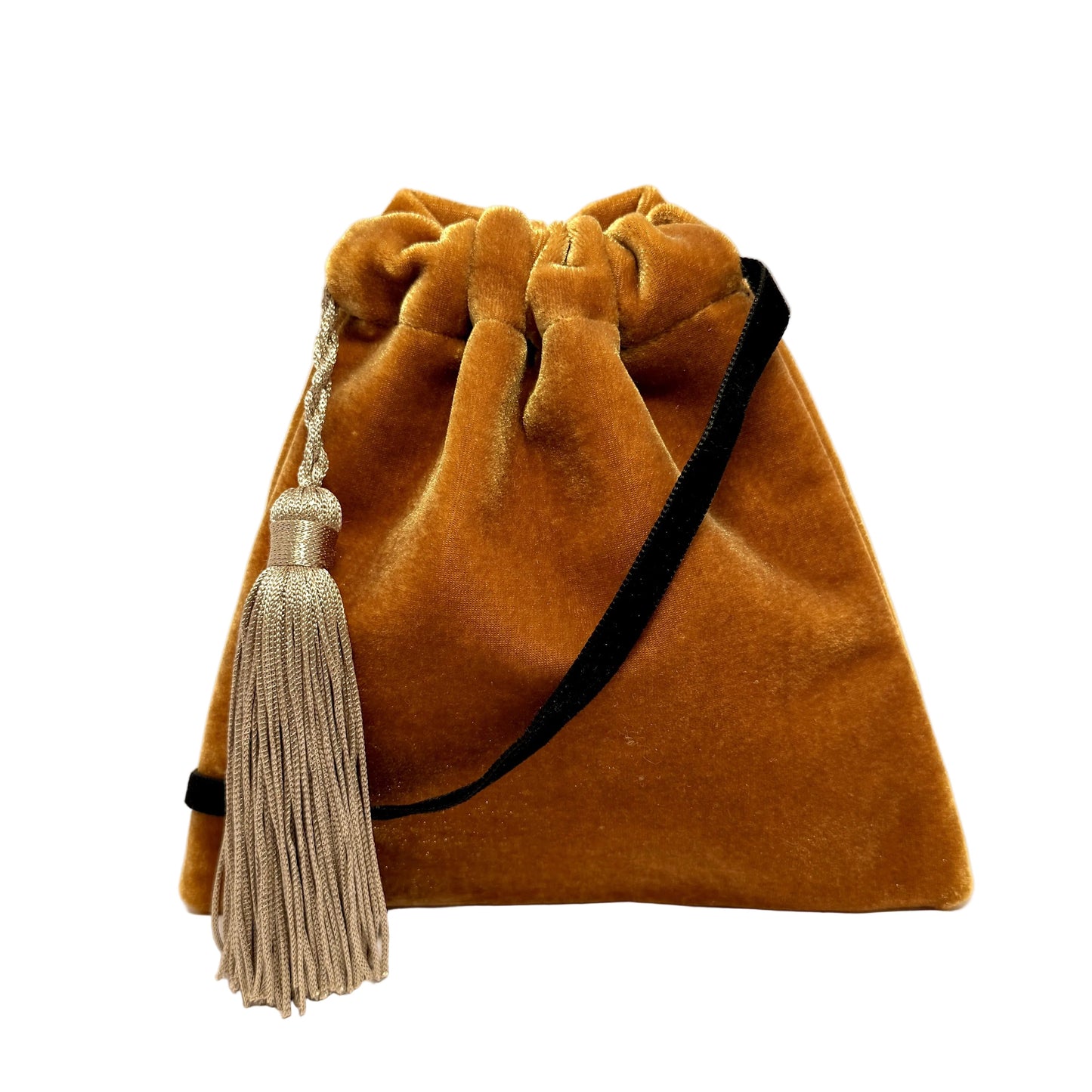 Gold little velvet  handbag