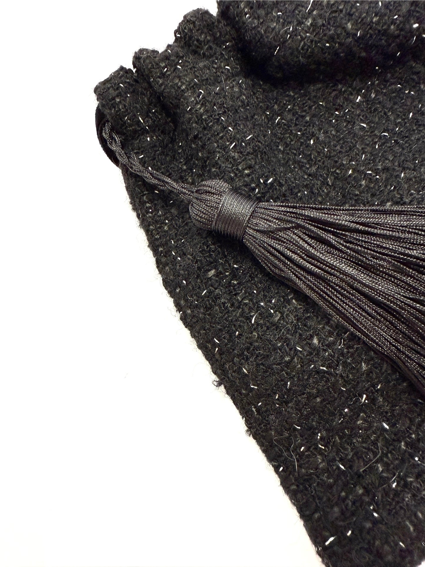 Shiny woolen mini handbag