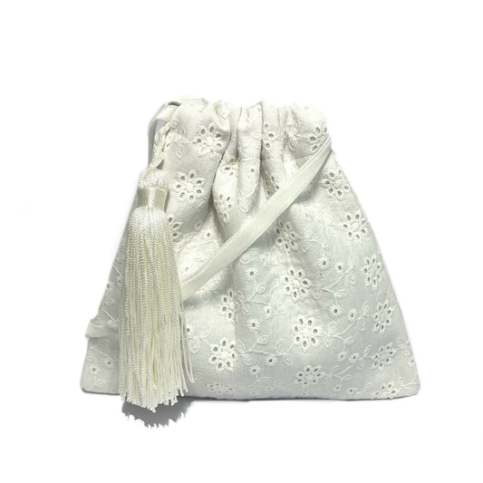 Ivory boho wedding purse