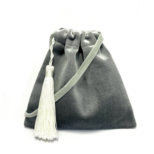 Little silver velvet handbag