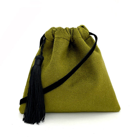 Little green velvet handbag