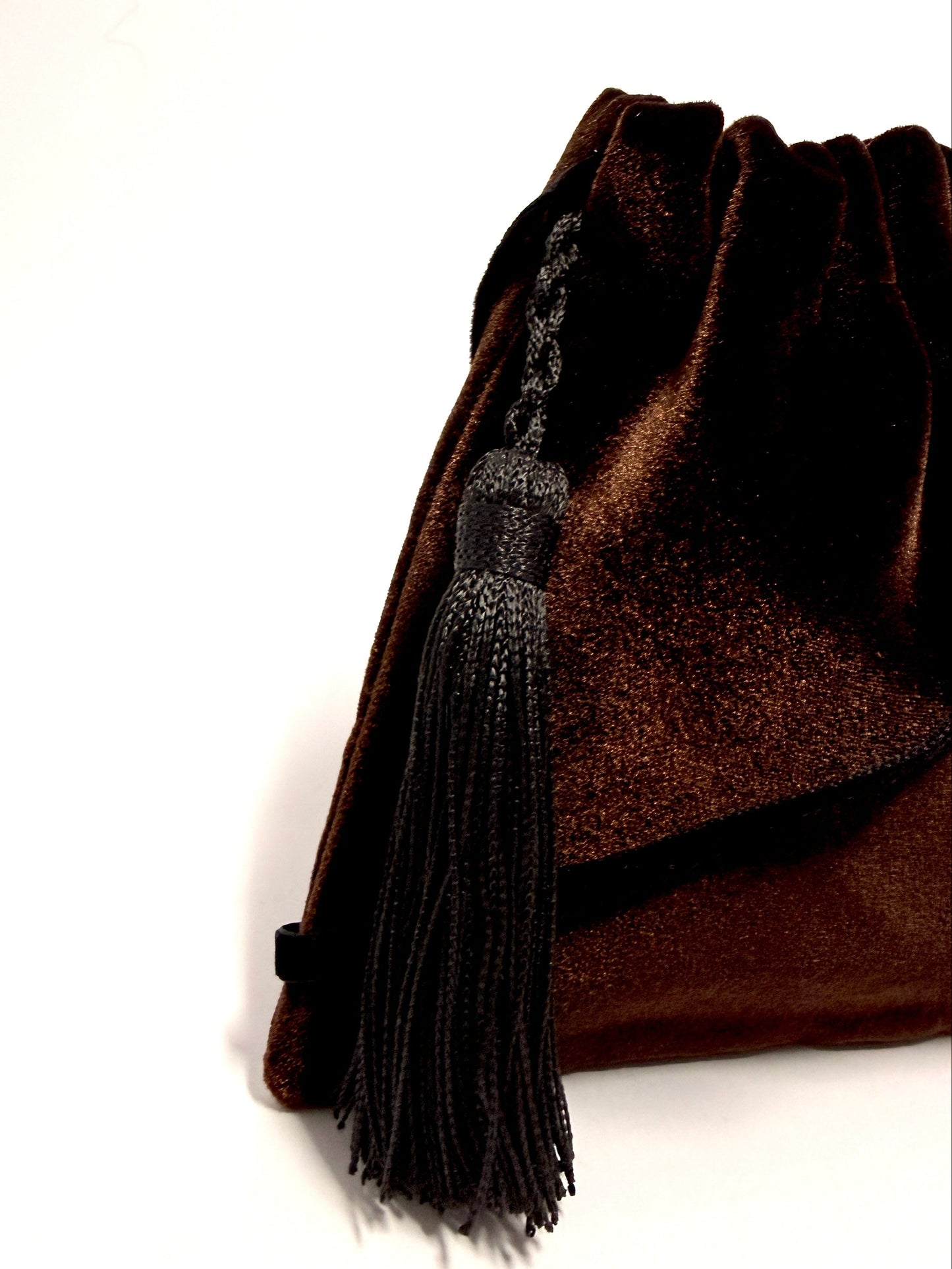 Little velvet brown boho handbag