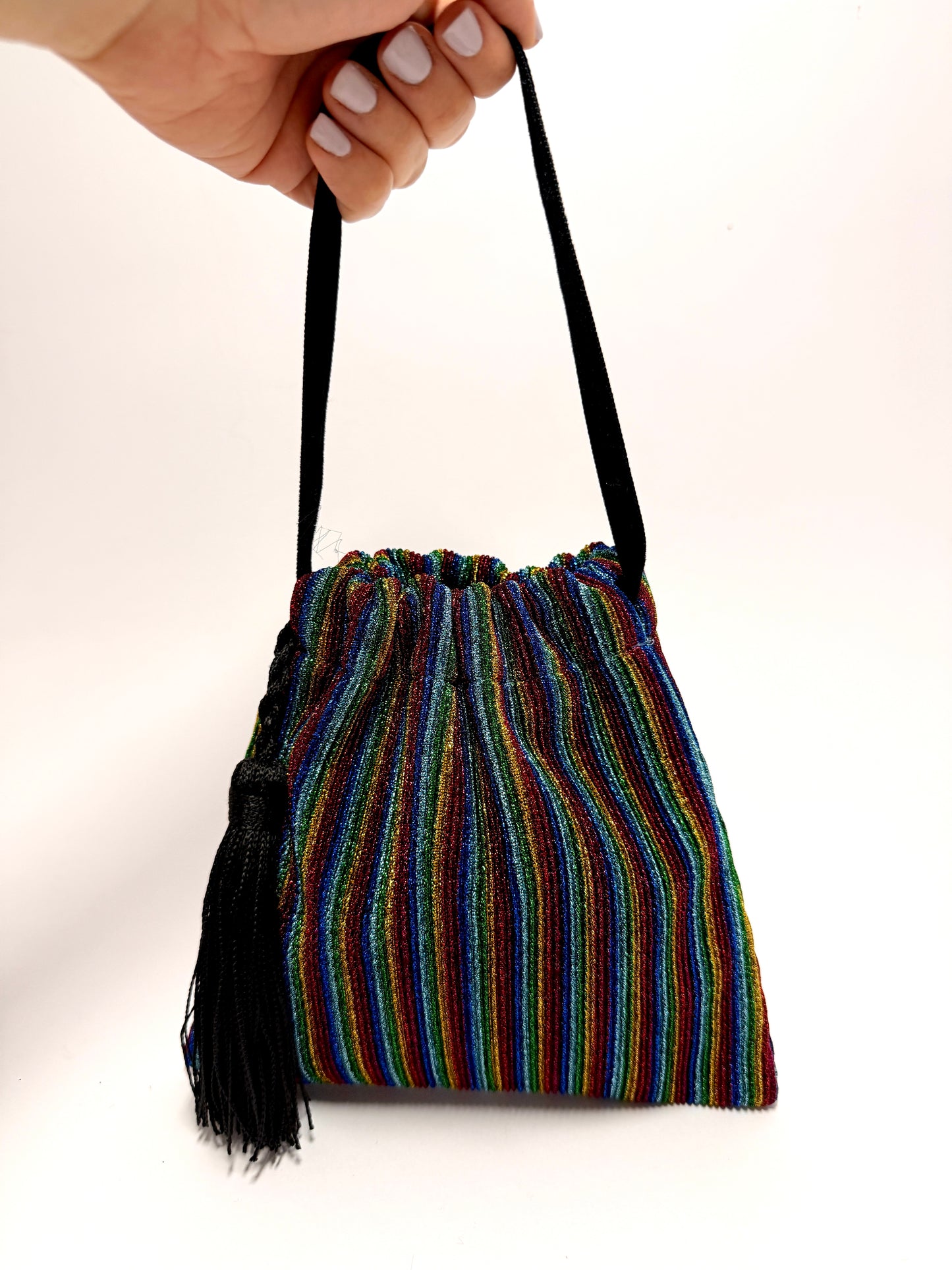 Mini evening handbag with tassel