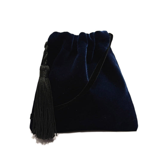 Blue velvet little handbag