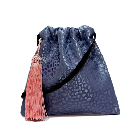 Mini blue velvet handbag