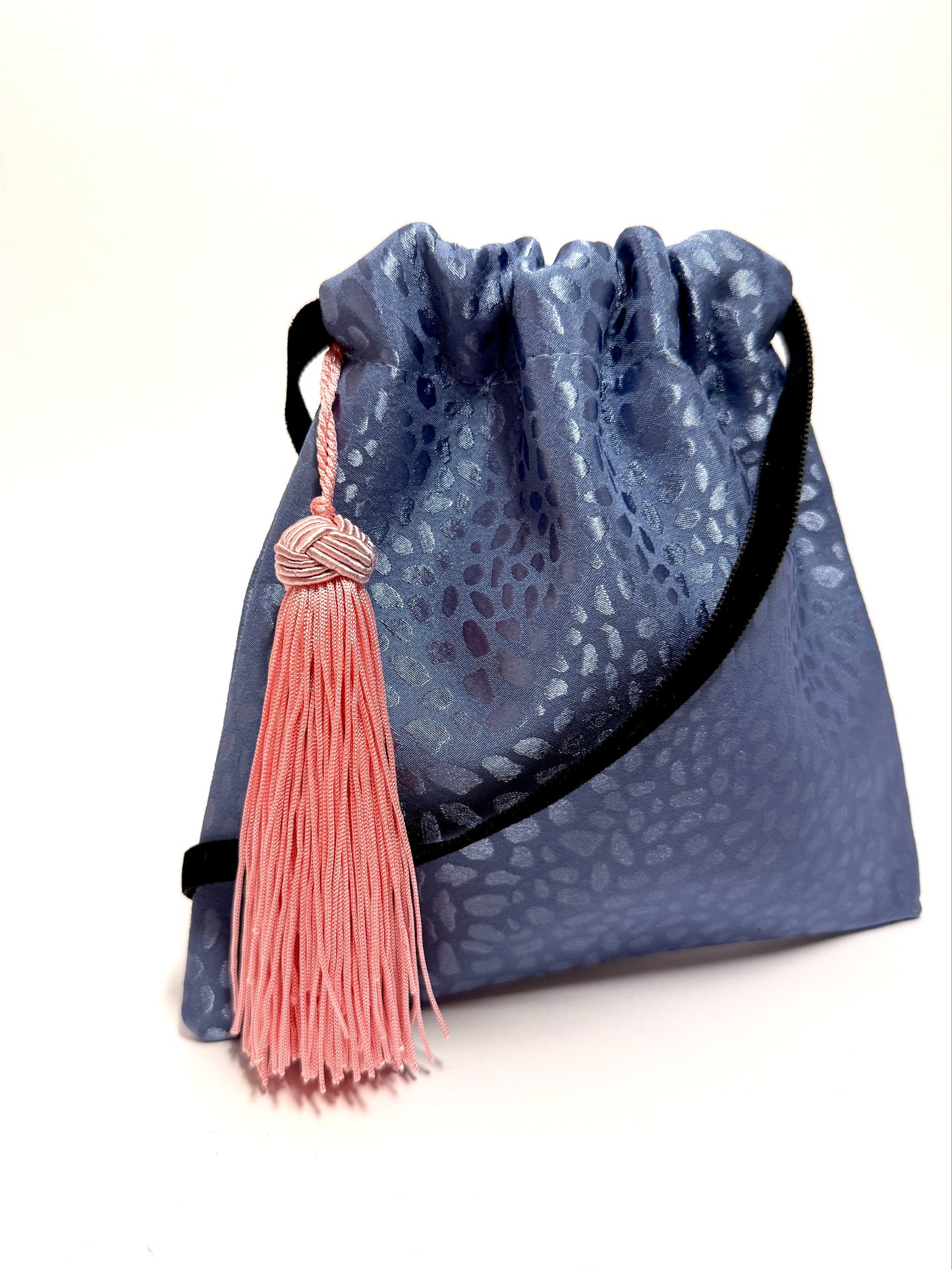Mini blue velvet handbag