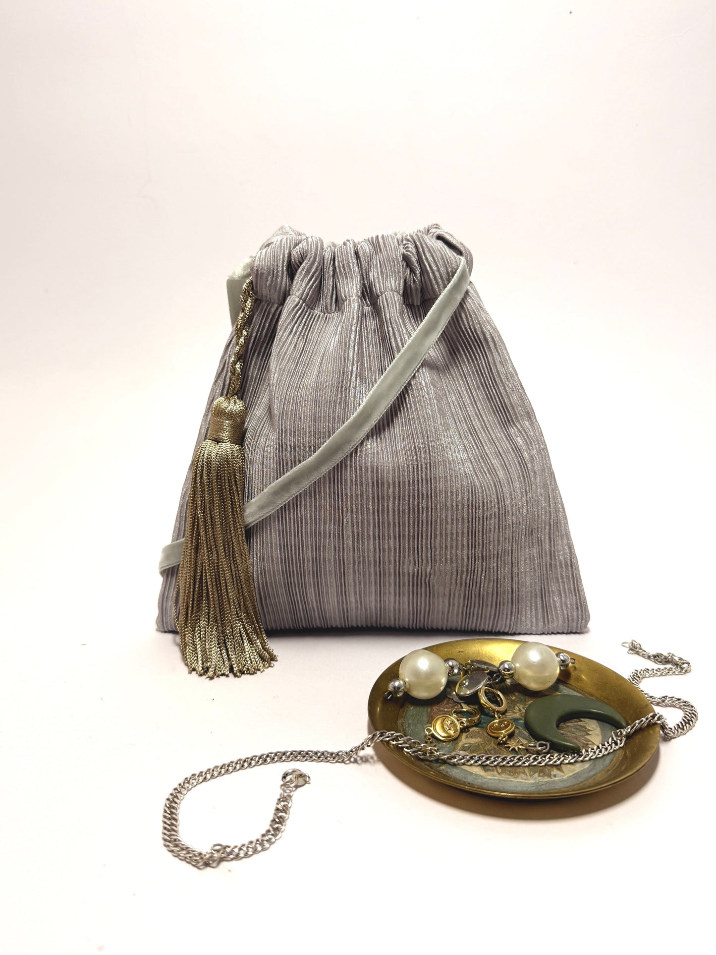 Little silver boho handbag