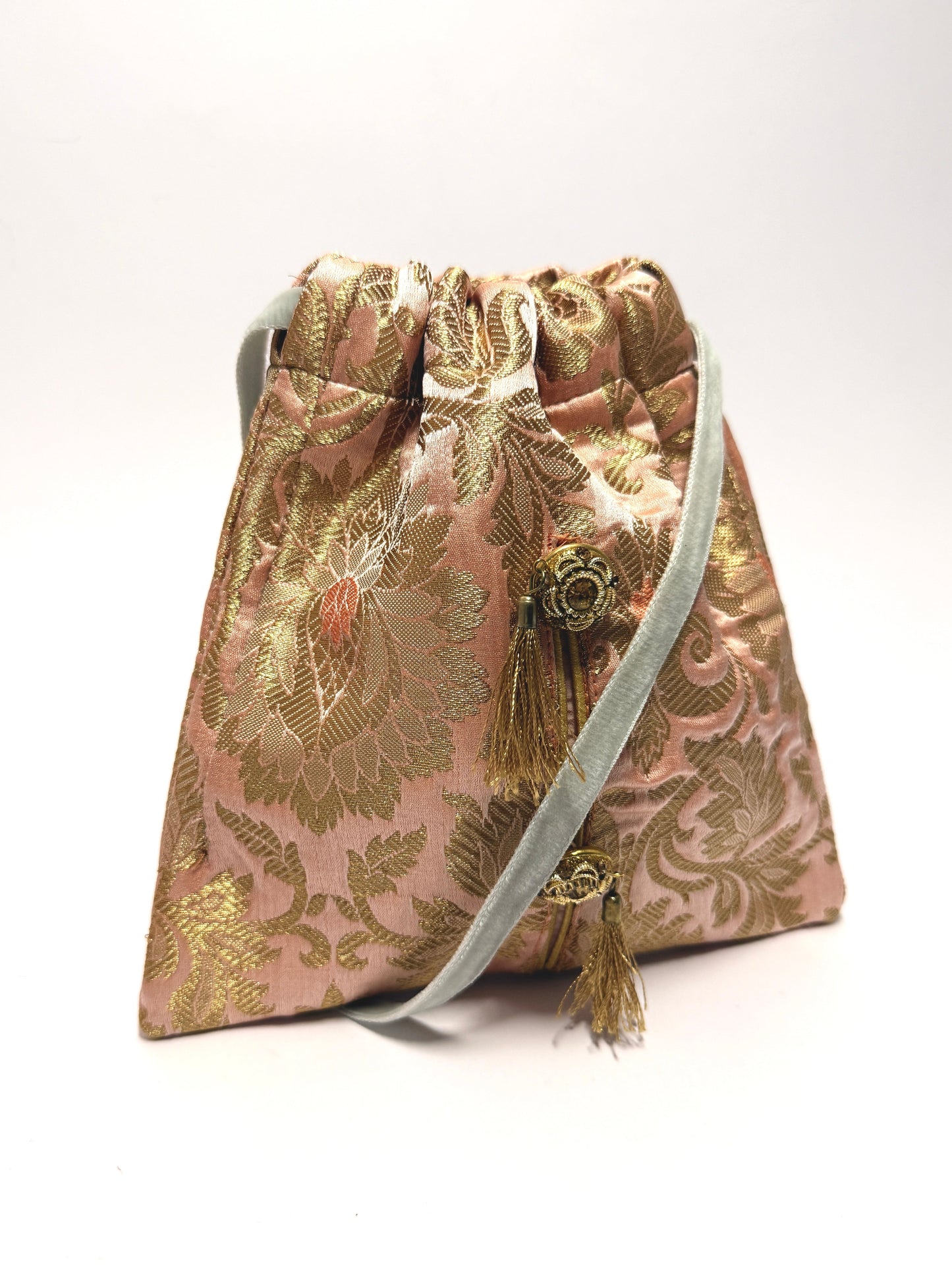 Golden jacquard mini handbag