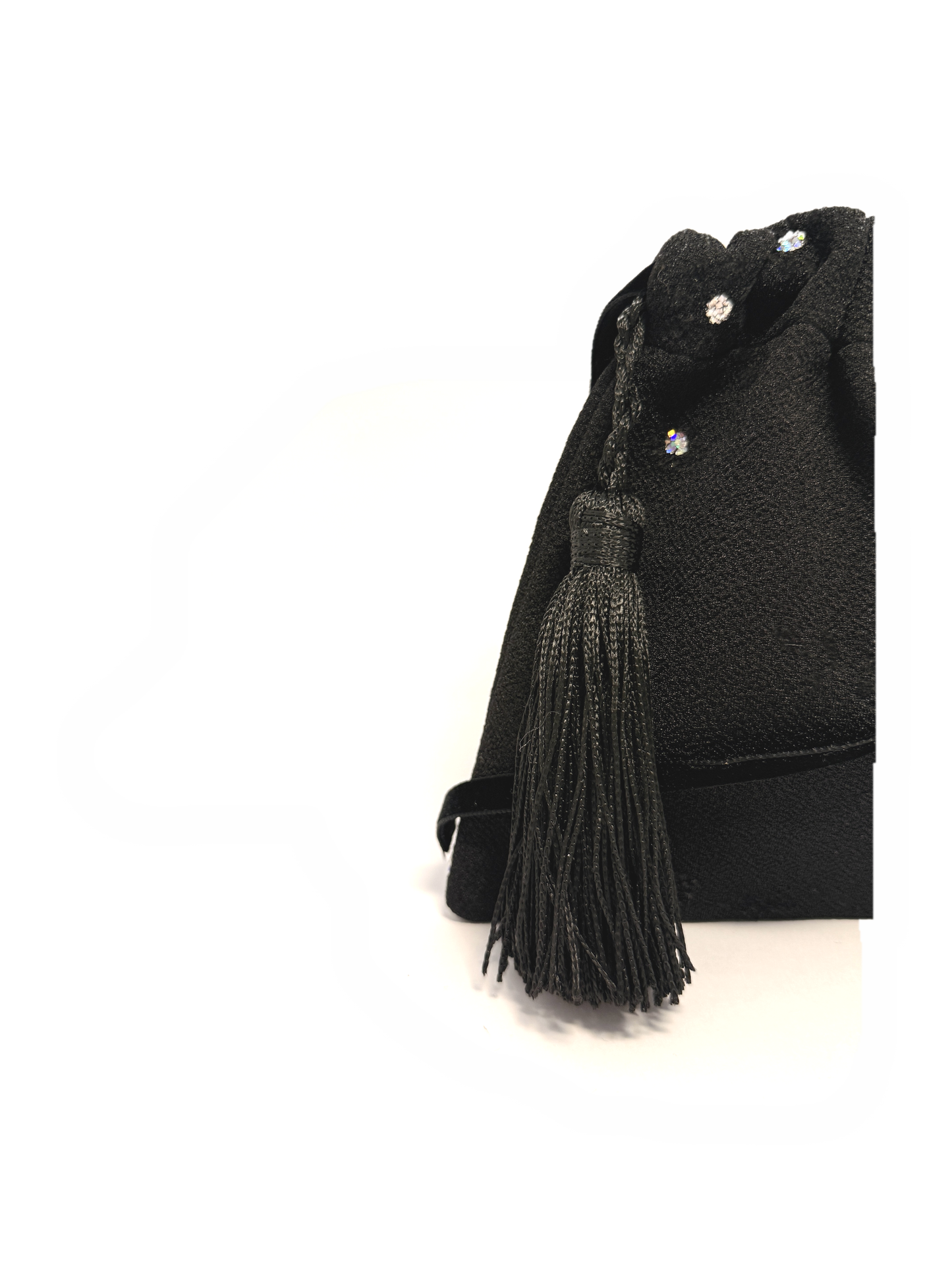 Little black handbag with glitter