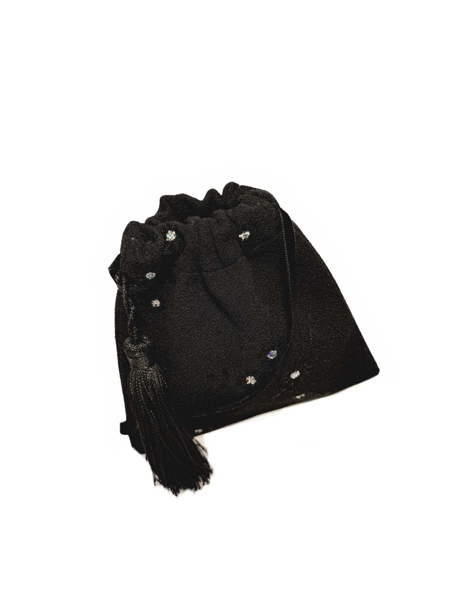 Little black handbag with glitter