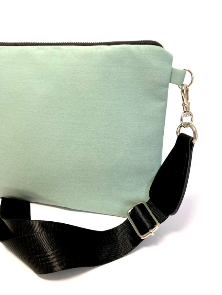 Aquamarine crossbody bag with tassel