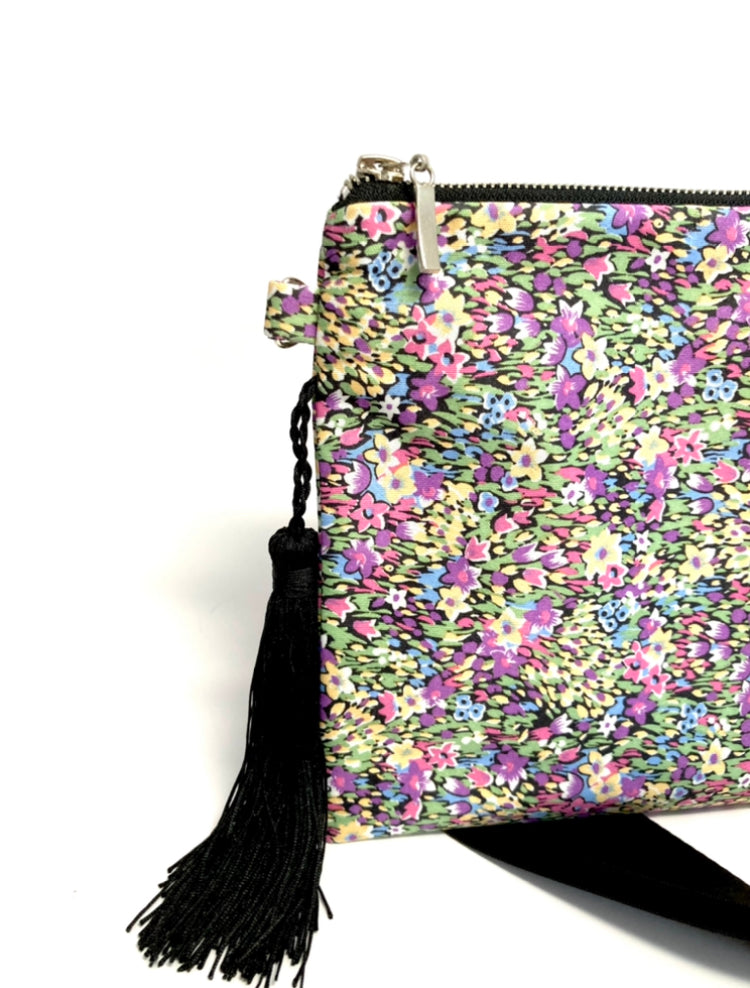 Floral boho bag with tassel