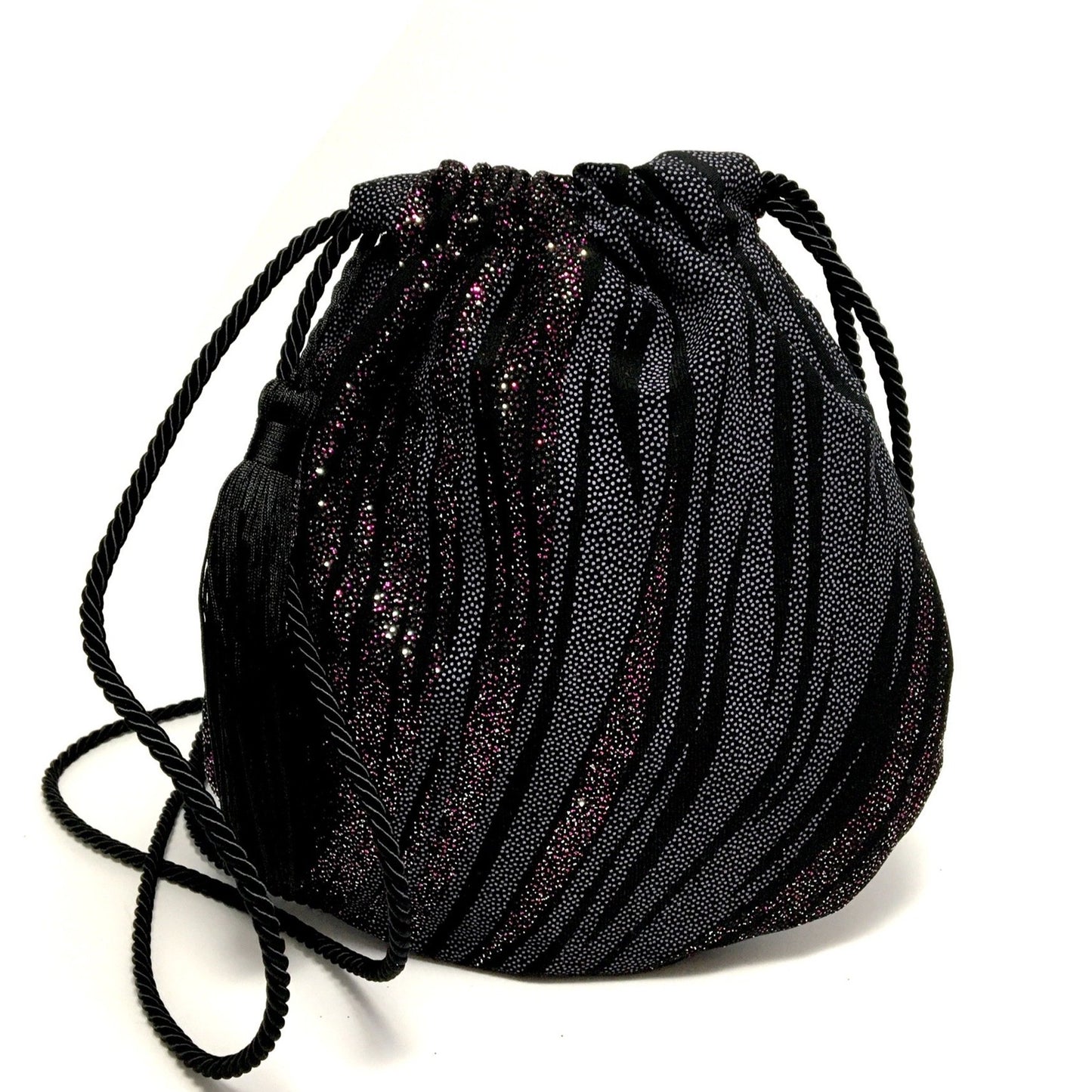 Black evening bag with glitter