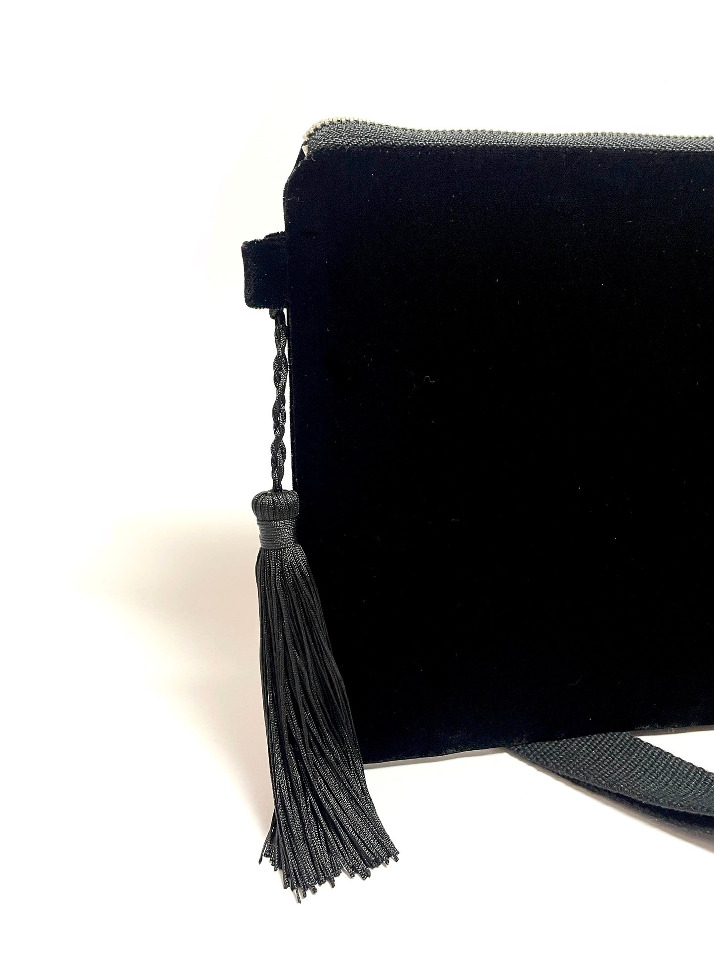 Black velvet crossbody bag