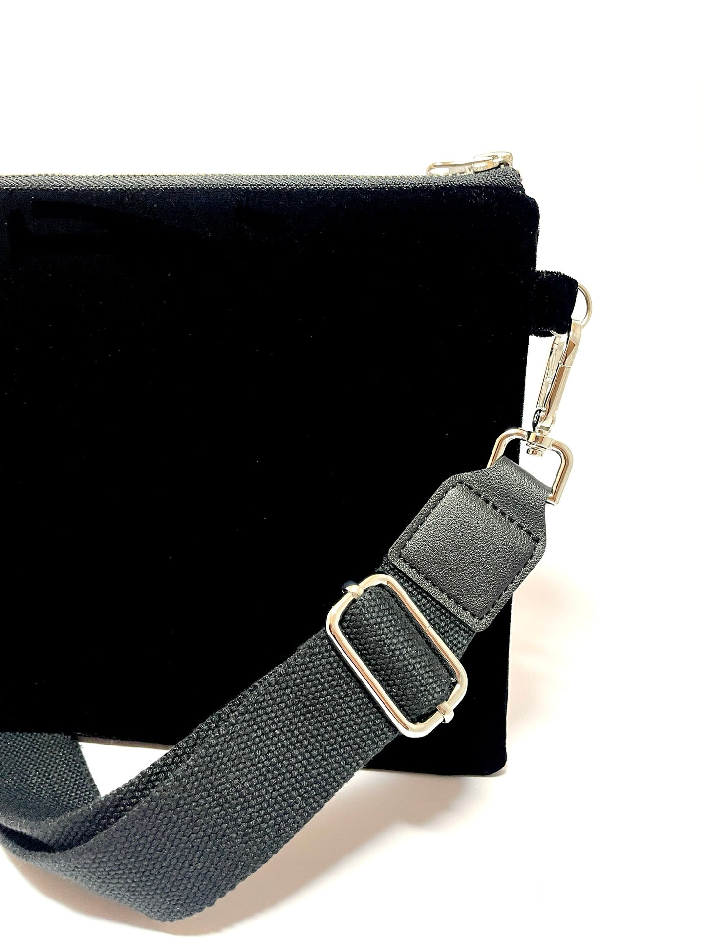 Black velvet crossbody bag