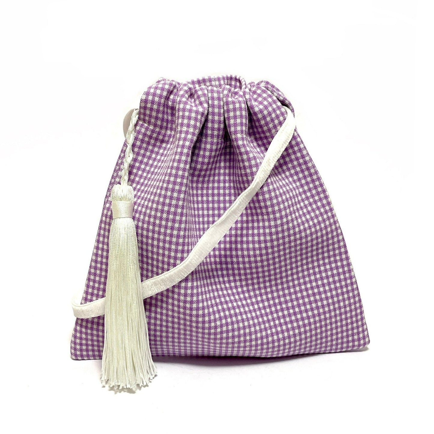 Purple checkered mini handbag